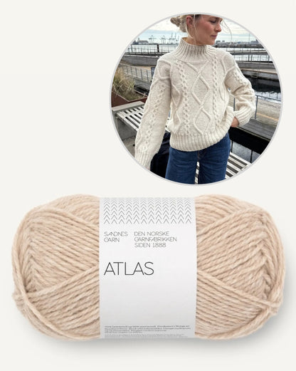 Saga Sweater | zauberhaftes Zopfmuster aus Atlas von Sandnes Garn