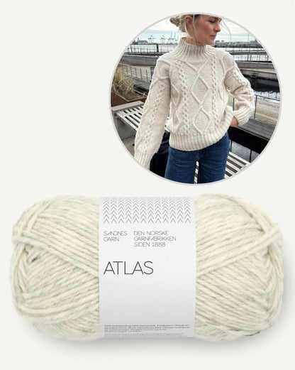 Saga Sweater | zauberhaftes Zopfmuster aus Atlas von Sandnes Garn