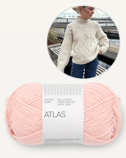 Saga Sweater | zauberhaftes Zopfmuster aus Atlas von Sandnes Garn