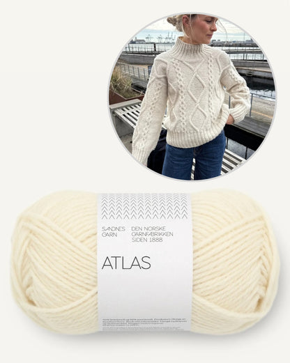Saga Sweater | zauberhaftes Zopfmuster aus Atlas von Sandnes Garn