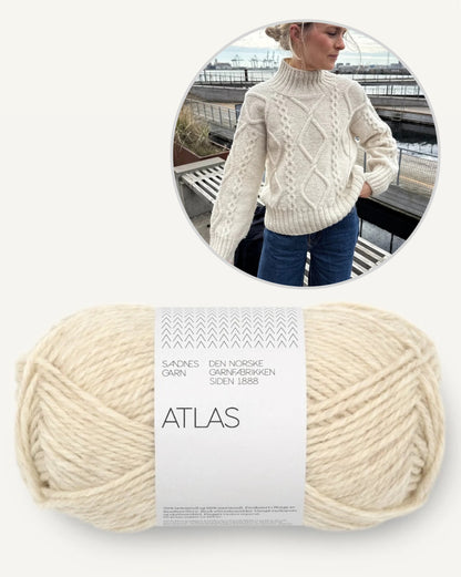 Saga Sweater | zauberhaftes Zopfmuster aus Atlas von Sandnes Garn
