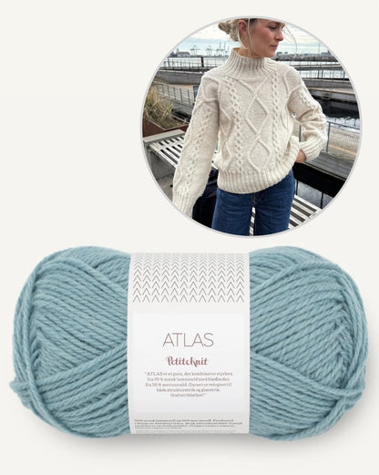 Saga Sweater | zauberhaftes Zopfmuster aus Atlas von Sandnes Garn