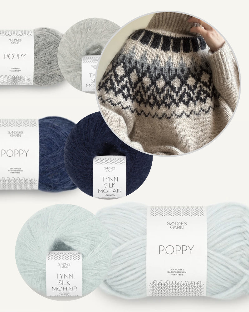 San Sweater von Aegyoknit mit Poppy und Tynn Silk Mohair von Sandnes Garn 11