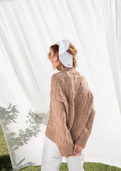 Haley Pullover | piękny warkoczowy wzór z Double Sunday i Tynn Silk Mohair od Sandnes Garn