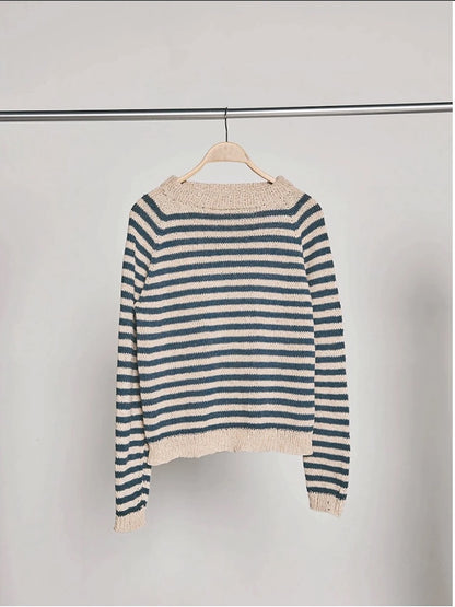Marina Pullover | sommerliche Streifen aus Line von Sandnes Garn mit Gratisanleitung