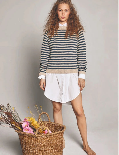 Marina Pullover | sommerliche Streifen aus Line von Sandnes Garn mit Gratisanleitung