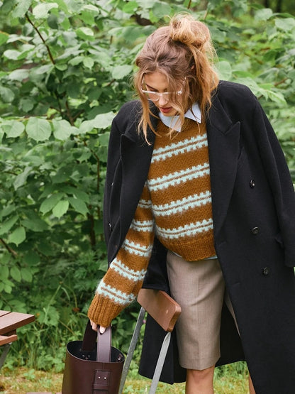 Ridge Sweater | flauschiges Muster mit Peer Gynt und Ballerina Chunky Mohair - DIY 2507