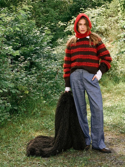 Ridge Sweater | flauschiges Muster mit Peer Gynt und Ballerina Chunky Mohair - DIY 2507