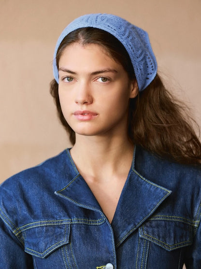 Agnes Head Scarf | mit I-Cord Bändern aus Cashmere von Sandnes Garn