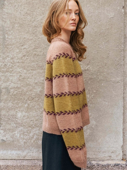 Astrid Damegenser | feine Rankenstreifen aus Sunday und Tynn Silk Moahir von Sandnes Garn