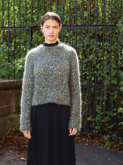 Rookie Sweater | für festliche Glitzermomente aus Paljett und Ballerina Chunky Mohair von Sandnes Garn