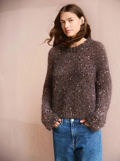 Rookie Sweater | für festliche Glitzermomente aus Paljett und Ballerina Chunky Mohair von Sandnes Garn