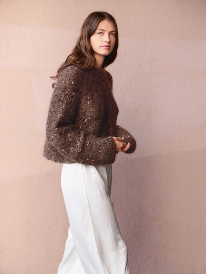 Rookie Sweater | für festliche Glitzermomente aus Paljett und Ballerina Chunky Mohair von Sandnes Garn