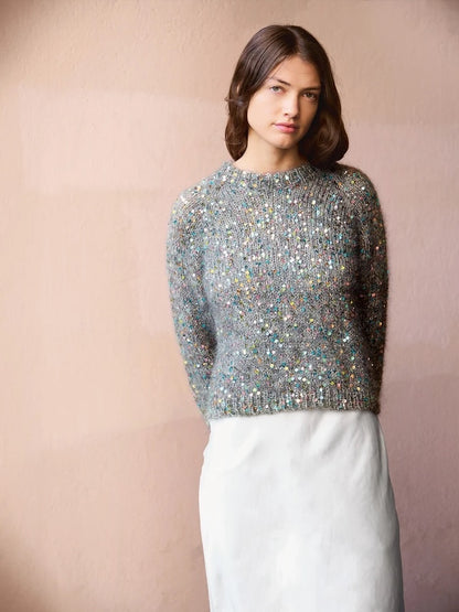 Rookie Sweater | für festliche Glitzermomente aus Paljett und Ballerina Chunky Mohair von Sandnes Garn