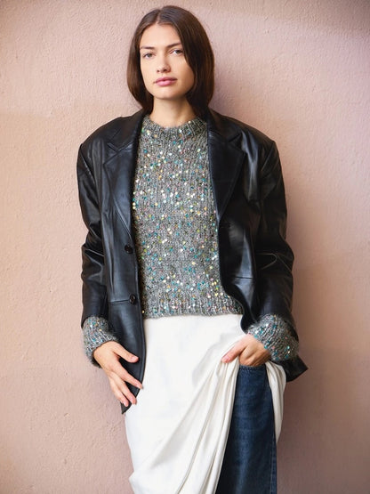 Rookie Sweater | für festliche Glitzermomente aus Paljett und Ballerina Chunky Mohair von Sandnes Garn