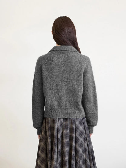 Aria Sweater | feines Shirt mit Polokragen aus Alpakka Folgetrad und Tynn Silk Mohair von Sandnes Garn