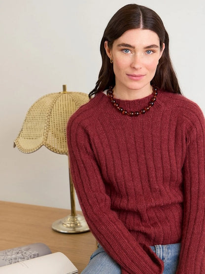 Elva Sweater | feiner Rippenpullover aus Sunday und Tynn Silk Mohair von Sandnes Garn