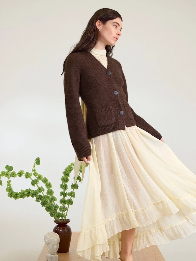 Ember Cardigan | klassische Jacke aus Alpakka Ull und Tynn Silk Mohair von Sandnes Garn