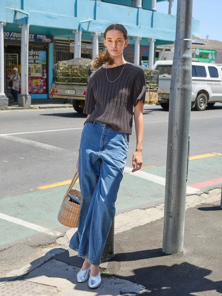 Elva Tee | luftiges Rippenshirt aus Line von Sandnes Garn