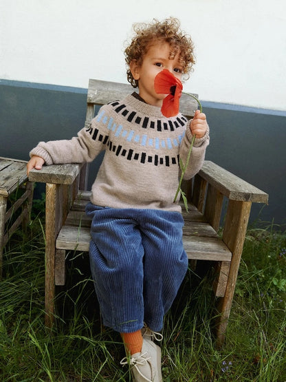 Cole Sweater Kids | einfaches Farbmuster aus Babyull Lanett von Sandnes Garn