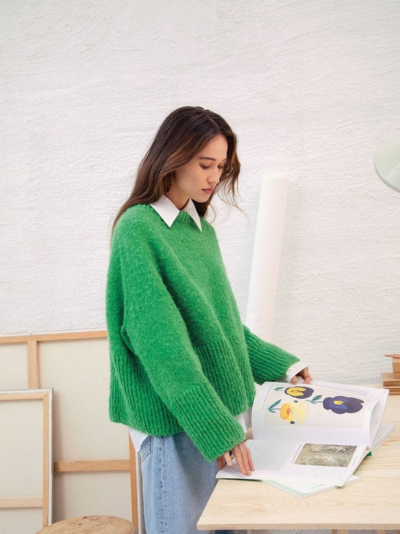 Sandnes, Franky Pullover, Borsten Alpakka, Farbe: jelly bean green 2