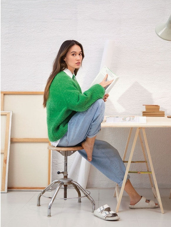 Sandnes, Franky Pullover, Borsten Alpakka, Farbe: jelly bean green 3