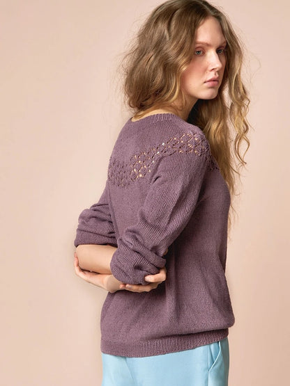 Peon Pullover | zarte Lochmusterpasse aus Tynn Line von Sandnes Garn