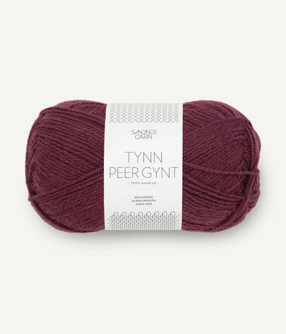 Sandnes Garn Tynn Peer Gynt Farbe dyp burgunder 4372