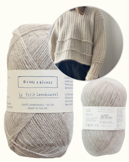 Sarang Sweater | boxy cable pattern from Le Petit Lambswool and Le Petit Silk & Mohair by Biches & Bûches