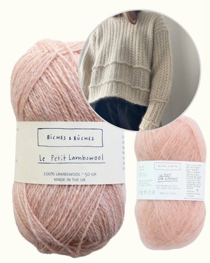 Sarang Sweater | boxy cable pattern from Le Petit Lambswool and Le Petit Silk & Mohair by Biches & Bûches