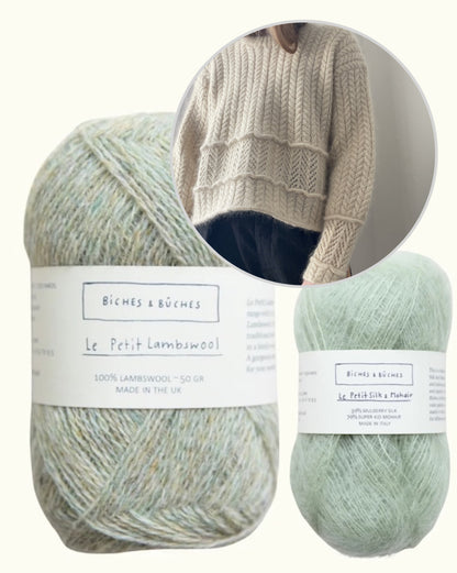 Sarang Sweater | boxy cable pattern from Le Petit Lambswool and Le Petit Silk & Mohair by Biches & Bûches