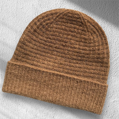 Caramel-Cashmere Waffle Hat | kuschelweiches Muster aus Bio Cashmere 6/28 von Pascuali