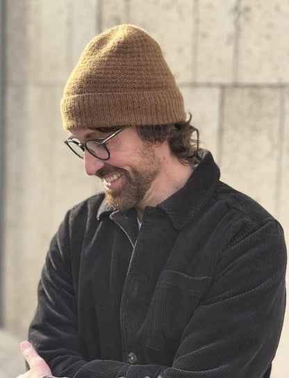 Caramel-Cashmere Waffle Hat | kuschelweiches Muster aus Bio Cashmere 6/28 von Pascuali