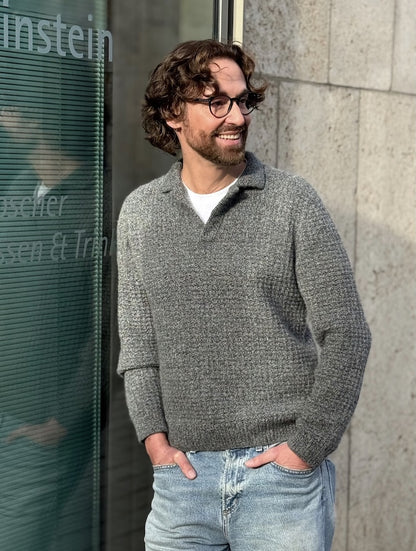 The Cashmere-Waffle Polo | Waffel-Muster aus Classic Cashmere von Cardiff