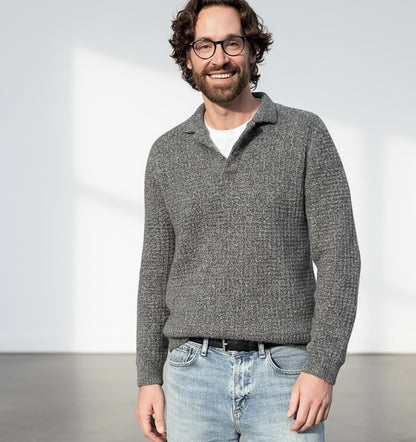 The Cashmere-Waffle Polo | Waffel-Muster aus Classic Cashmere von Cardiff