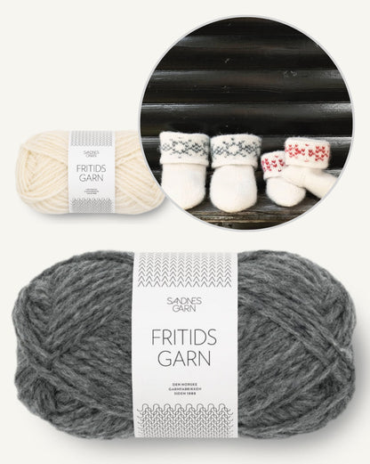 Gefilzte Schneekristall Hausschuhe | bezauberndes Geschenk aus Fritidsgarn von Sandnes Garn