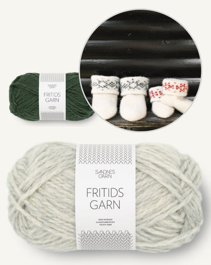 Gefilzte Schneekristall Hausschuhe | bezauberndes Geschenk aus Fritidsgarn von Sandnes Garn