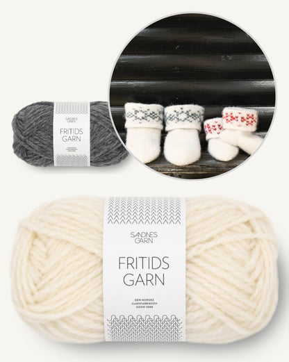 Gefilzte Schneekristall Hausschuhe | bezauberndes Geschenk aus Fritidsgarn von Sandnes Garn