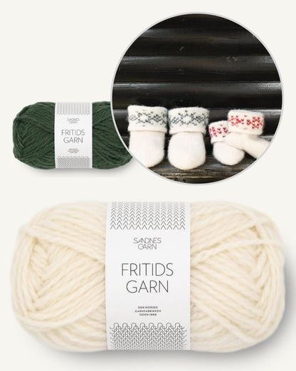 Gefilzte Schneekristall Hausschuhe | bezauberndes Geschenk aus Fritidsgarn von Sandnes Garn