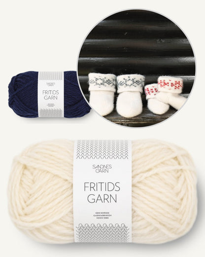 Gefilzte Schneekristall Hausschuhe | bezauberndes Geschenk aus Fritidsgarn von Sandnes Garn