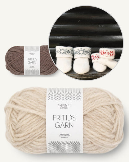Gefilzte Schneekristall Hausschuhe | bezauberndes Geschenk aus Fritidsgarn von Sandnes Garn
