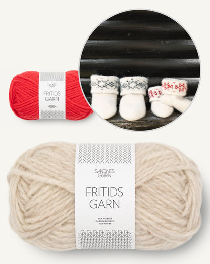 Gefilzte Schneekristall Hausschuhe | bezauberndes Geschenk aus Fritidsgarn von Sandnes Garn