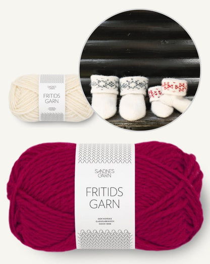 Gefilzte Schneekristall Hausschuhe | bezauberndes Geschenk aus Fritidsgarn von Sandnes Garn