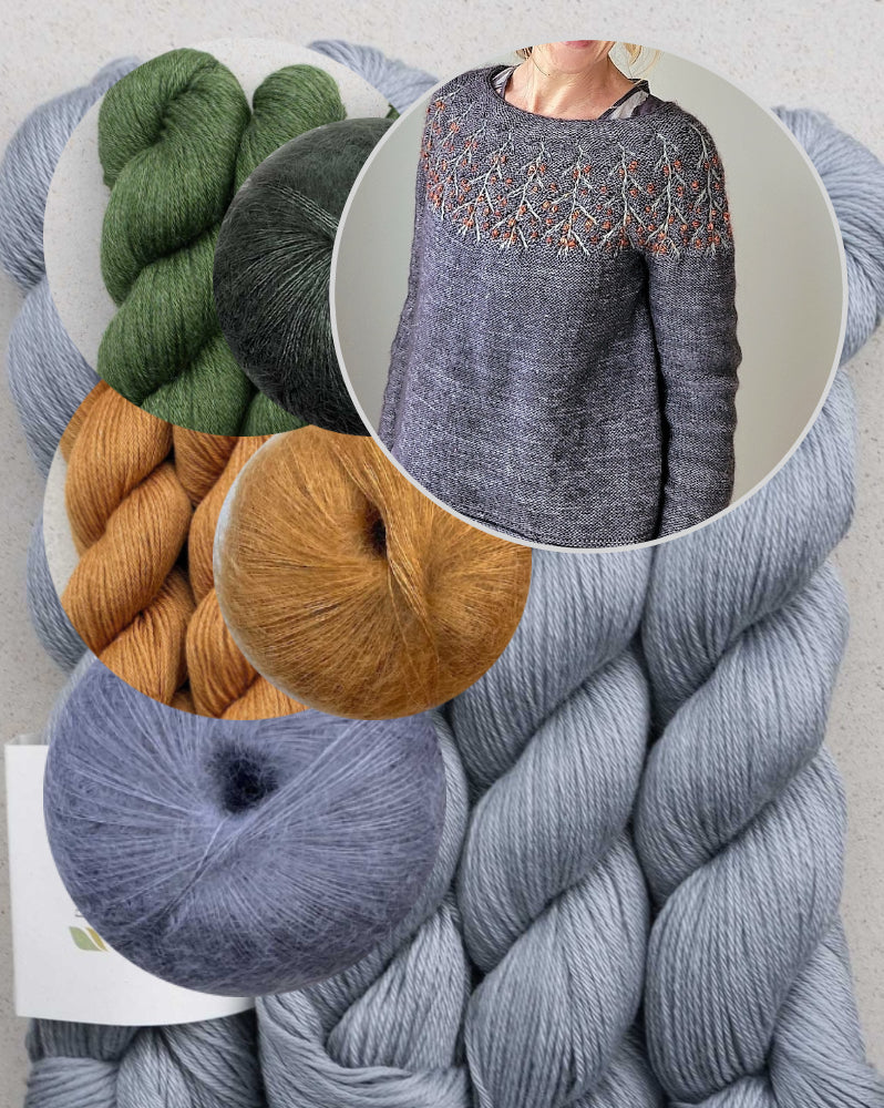 Sea Buckthorn Sweater | romantischer Sanddorn mit Hebemaschen aus Pinta und Mohair Bliss von Pascuali