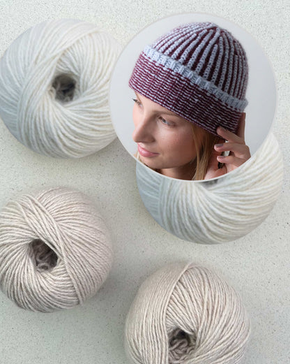 Slip Rib Hat | zweifarbiges Rippenmuster mit Cashmere Charis von Pascuali