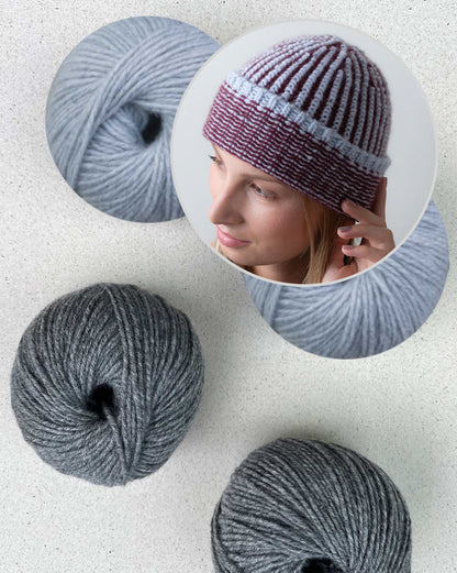Slip Rib Hat | zweifarbiges Rippenmuster mit Cashmere Charis von Pascuali