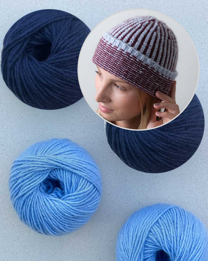 Slip Rib Hat | zweifarbiges Rippenmuster mit Cashmere Charis von Pascuali