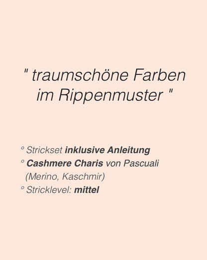 Slip Rib Hat | zweifarbiges Rippenmuster mit Cashmere Charis von Pascuali