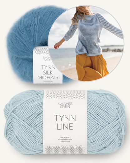 Sommerstreifen Pullover | bløde striber i Tynn Line og Tynn Silk Mohair fra Sandnes Garn