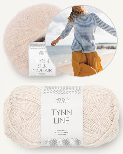 Sommerstreifen Pullover | bløde striber i Tynn Line og Tynn Silk Mohair fra Sandnes Garn